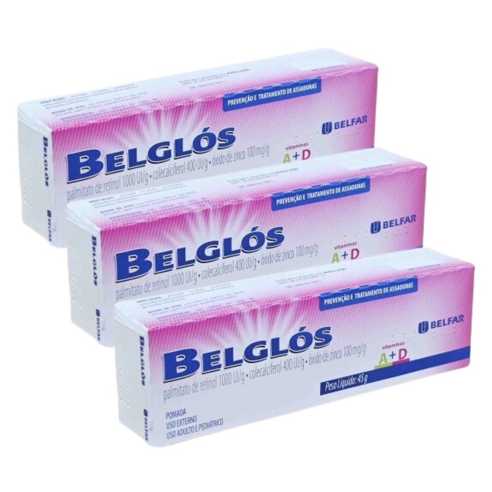 Pomada Para Prevenção e Tratamento de Assaduras Belglós 45g Belfar Vitaminas A+D
