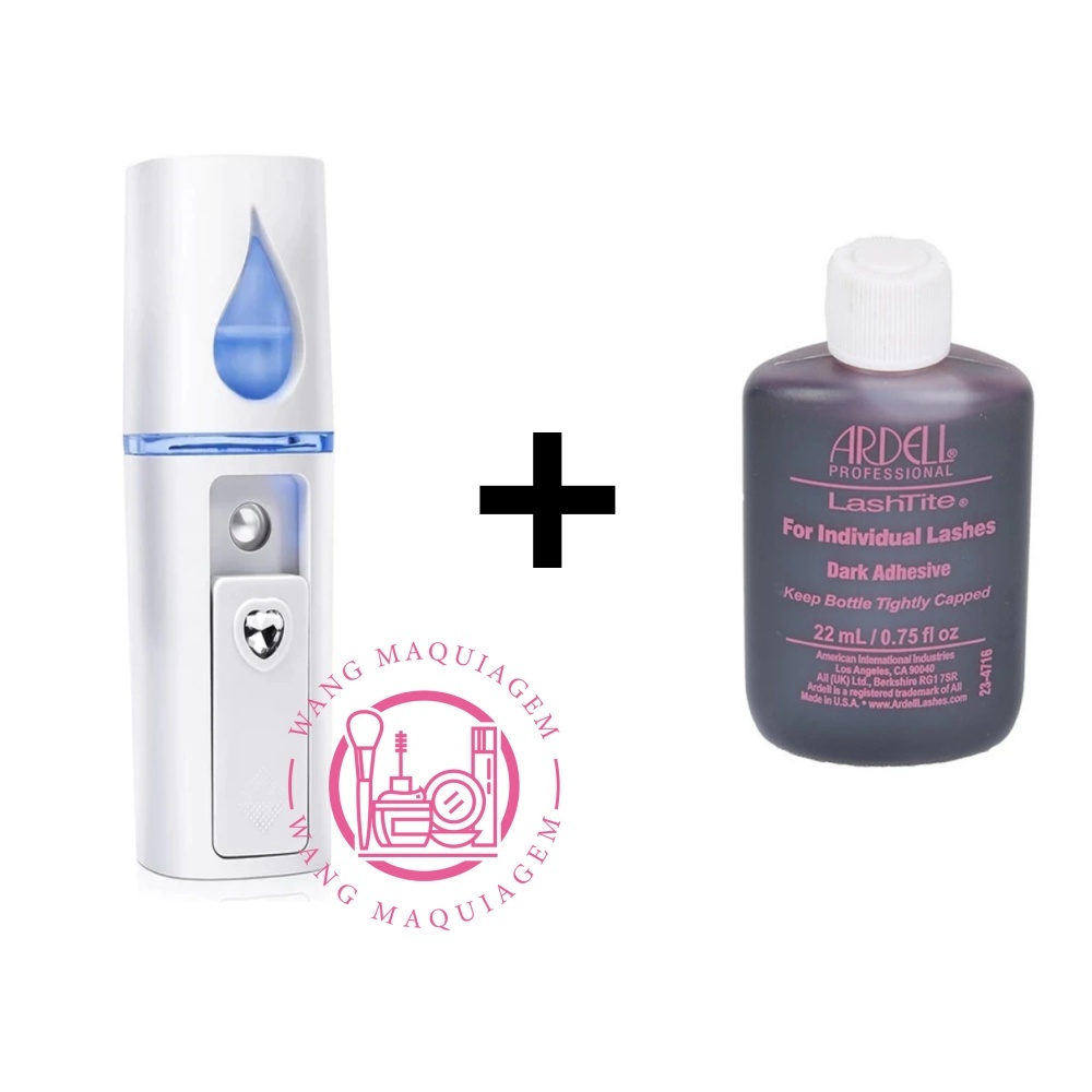 Conjunto Nano Mister Vaporizador + Cola Ardell 22ml Lashtite Professional Para Cílios