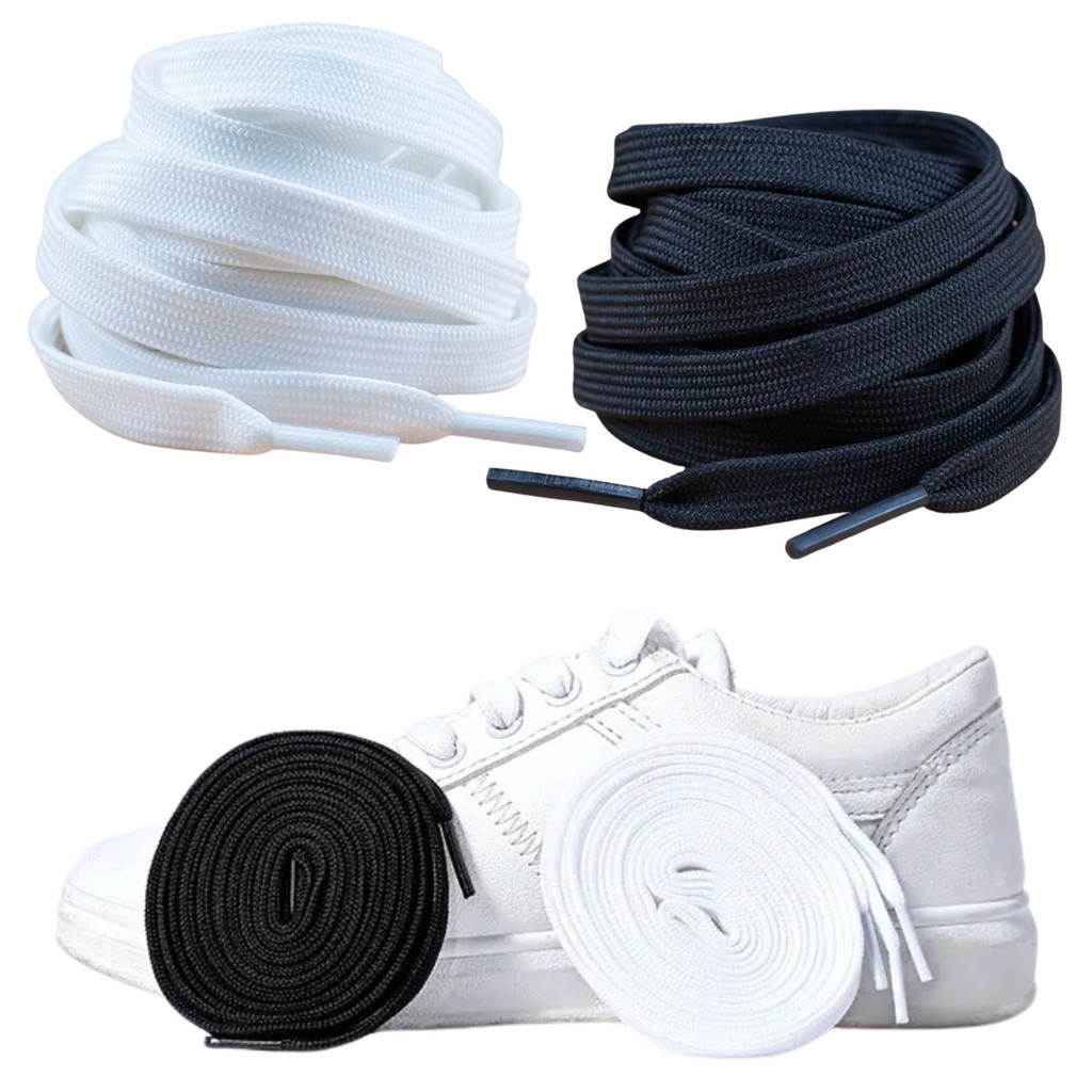 Cadarço Elástico 1 Metro Para Tênis Sapato Bermuda Poliéster Achatado 2 Pares