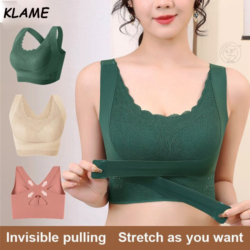 KLAME M-3XL Plus Size Roupa íntima esportiva sem rastros Mulheres Correndo à prova de choque Fitness