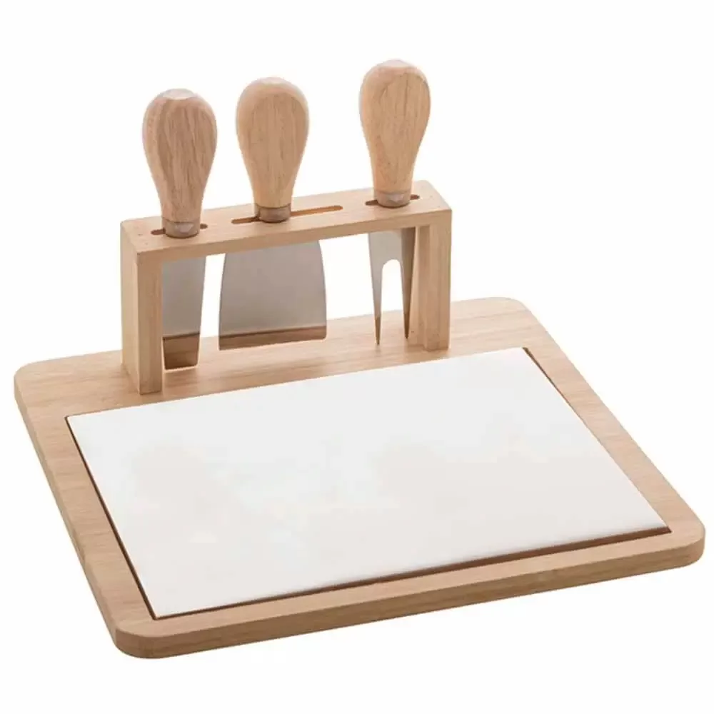 Conj. Bandeja de Bambu e Cerâmica para Queijos 7151