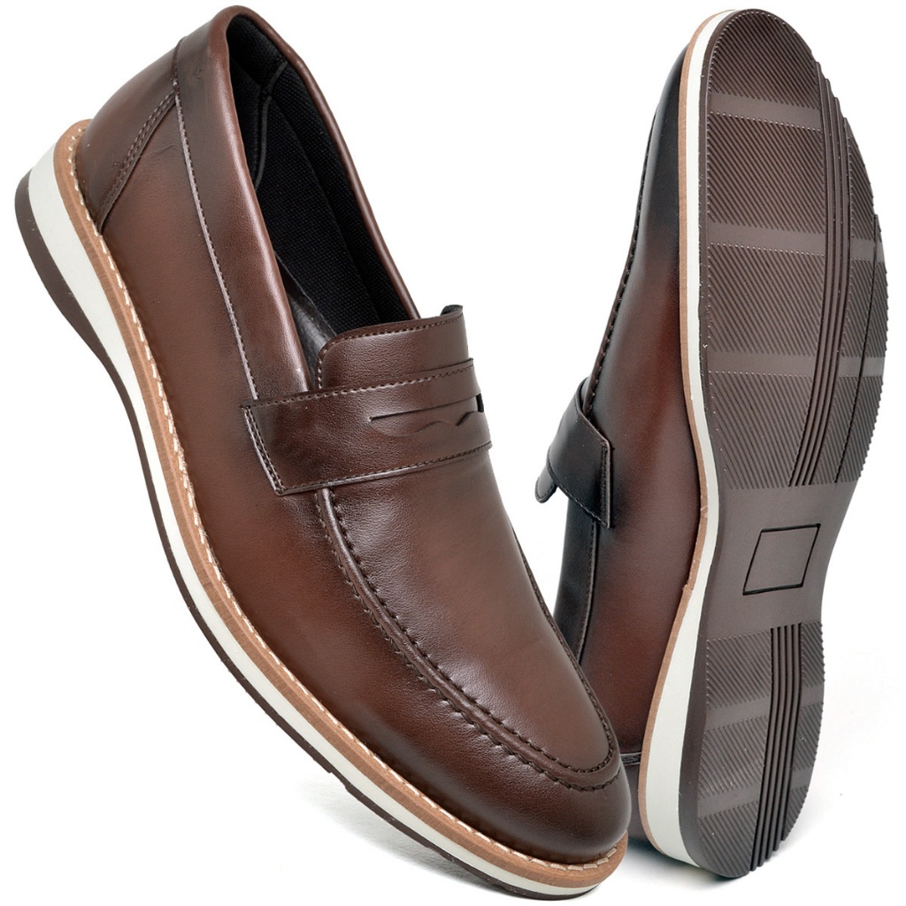 Sapato Mocassim Casual Masculino Loafer Confortável Social Sapatênis Couro Oxford Slip On Dockside