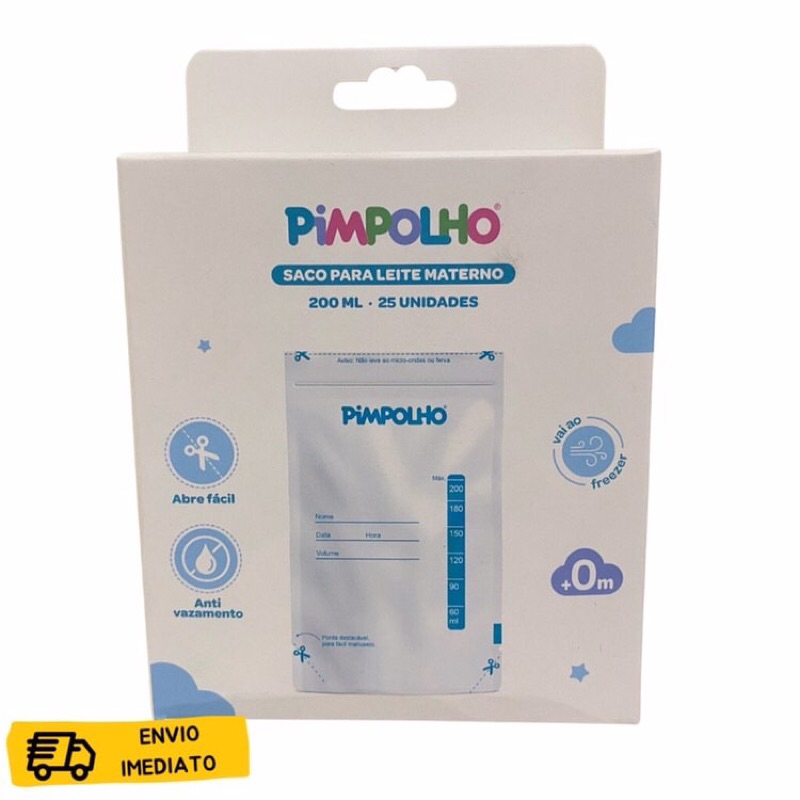 Saco Para Leite Materno pimpolho com 25 unidades