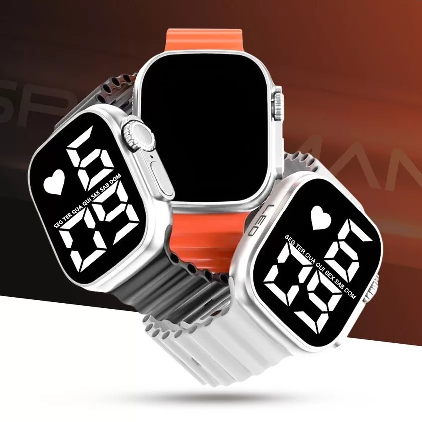 Relógio À Prova Dágua LED Digital de Pulso Esportivo feminino Masculino Ultra9 Esporte Pulseira De S