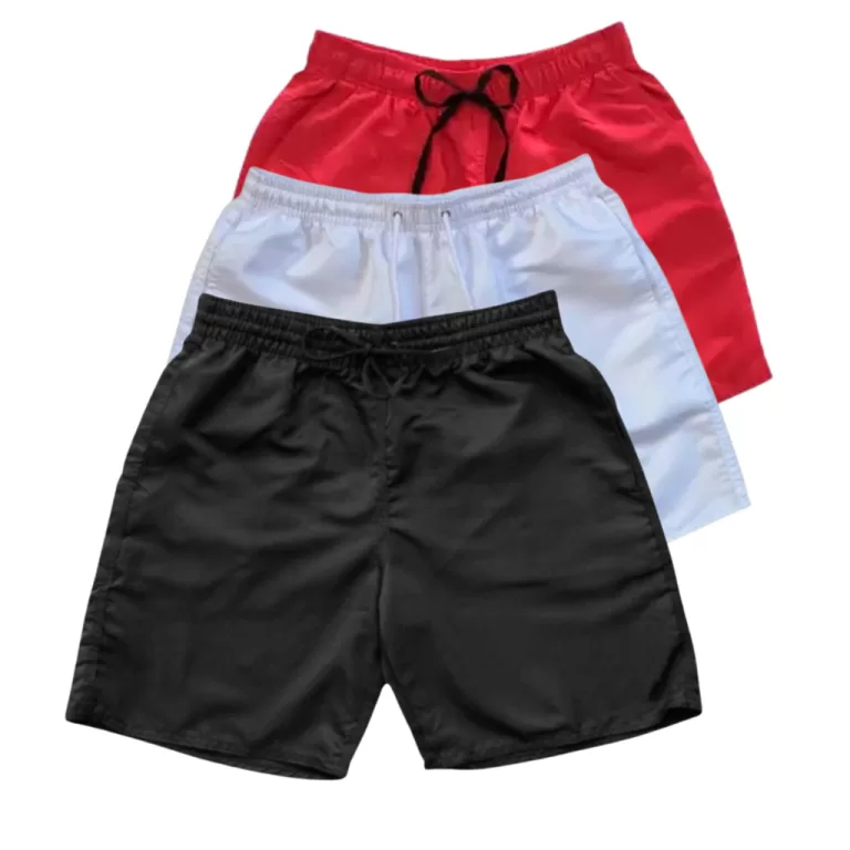 Kit C3 Shorts Tactel Masculino C/2 Bolsos Treino A