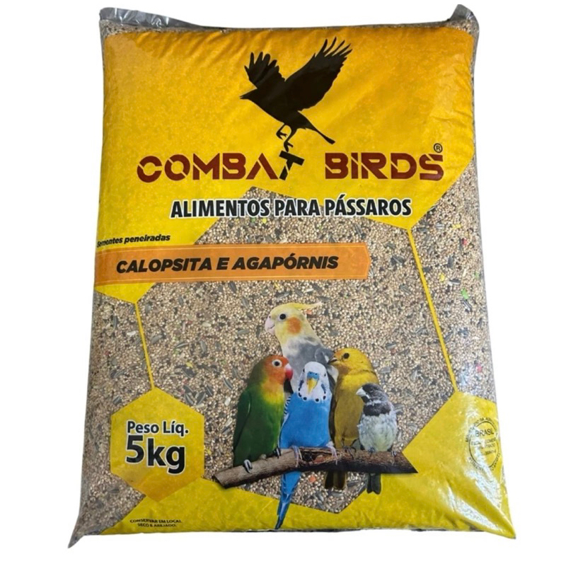 Ração para Calopsitas 3/5/10KG Mistura Limpa Combat Birds Entrega Xpress rápida