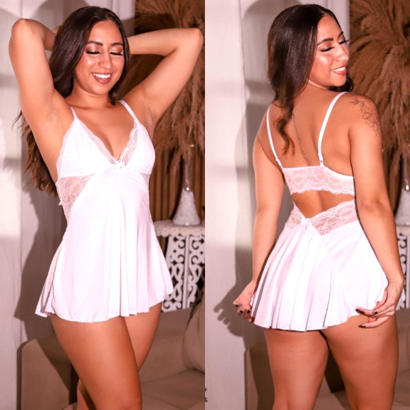 Camisola sexy com renda sem bojo costa nua sensual