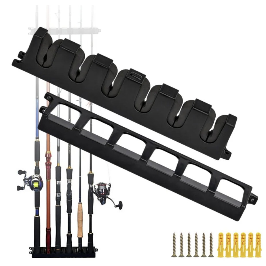 Suporte Vara Para Pesca Expositor De Parede 6 Varas