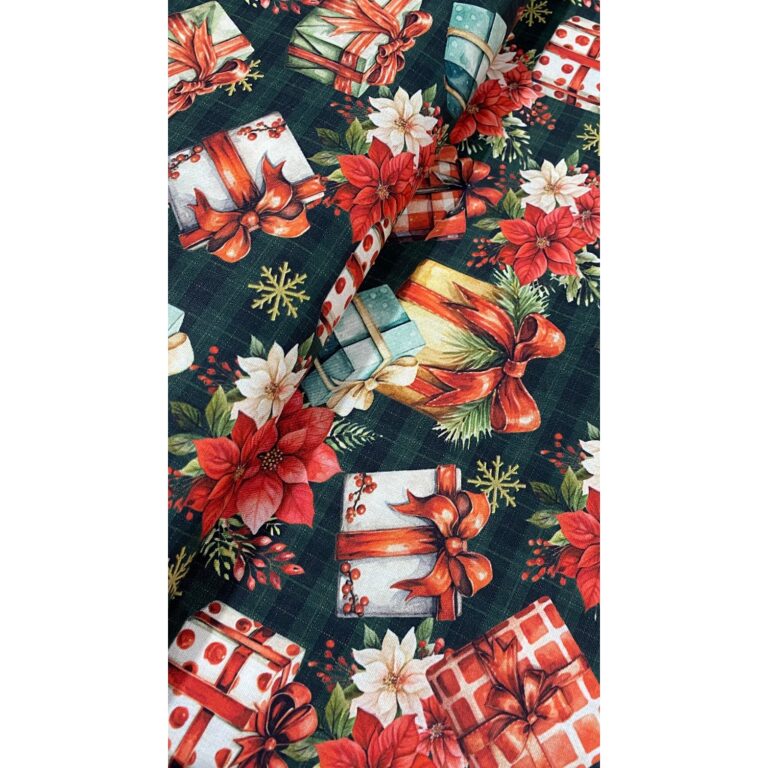 Tecido Tricoline Digital Natal Presentes