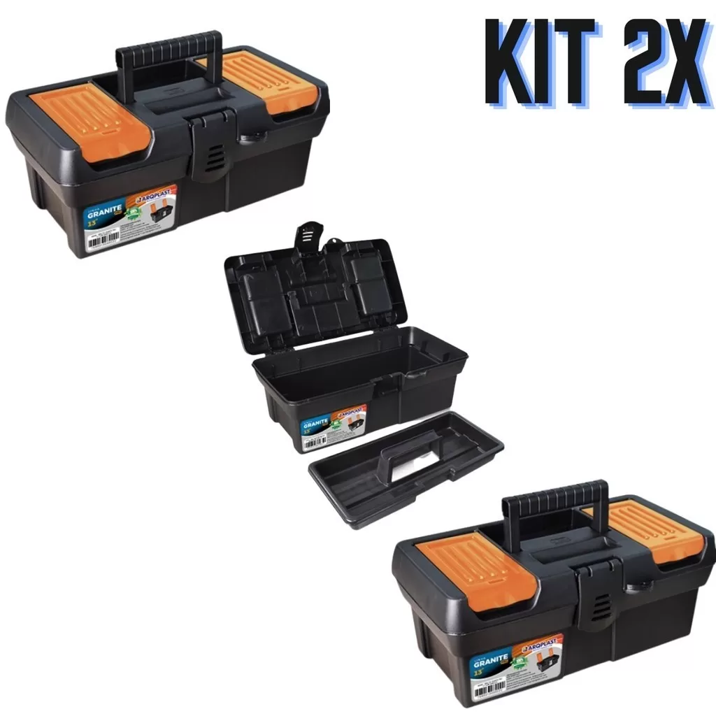 Maleta Ferramentas Multiuso C/ Travas Granite Alta Arqplast