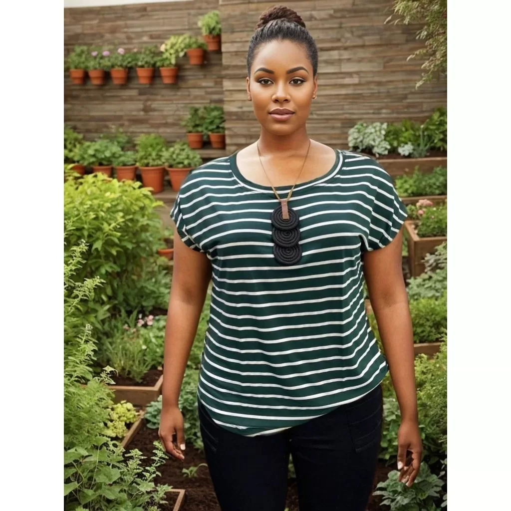 Blusinha Viscolycra LISTRADA Premium plus size – G1 ao G5 – COR 6 – Plus size de verdade – super le