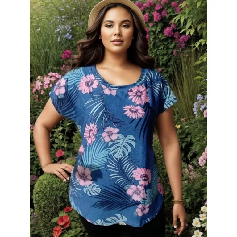 Blusinha estampada plus size – G1 ao G5 R