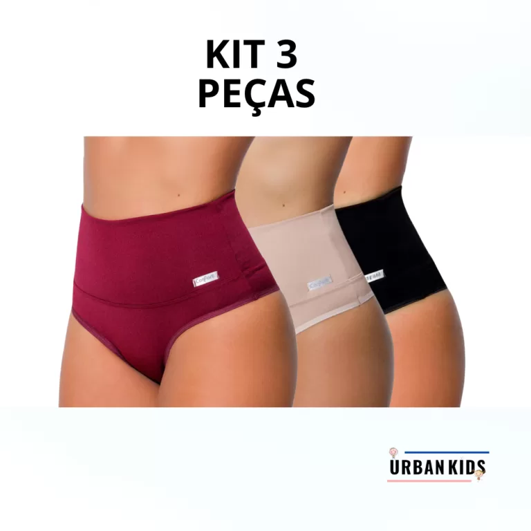 Kit 3 Calcinhas Cinta Modeladora Pós Parto Cós A
