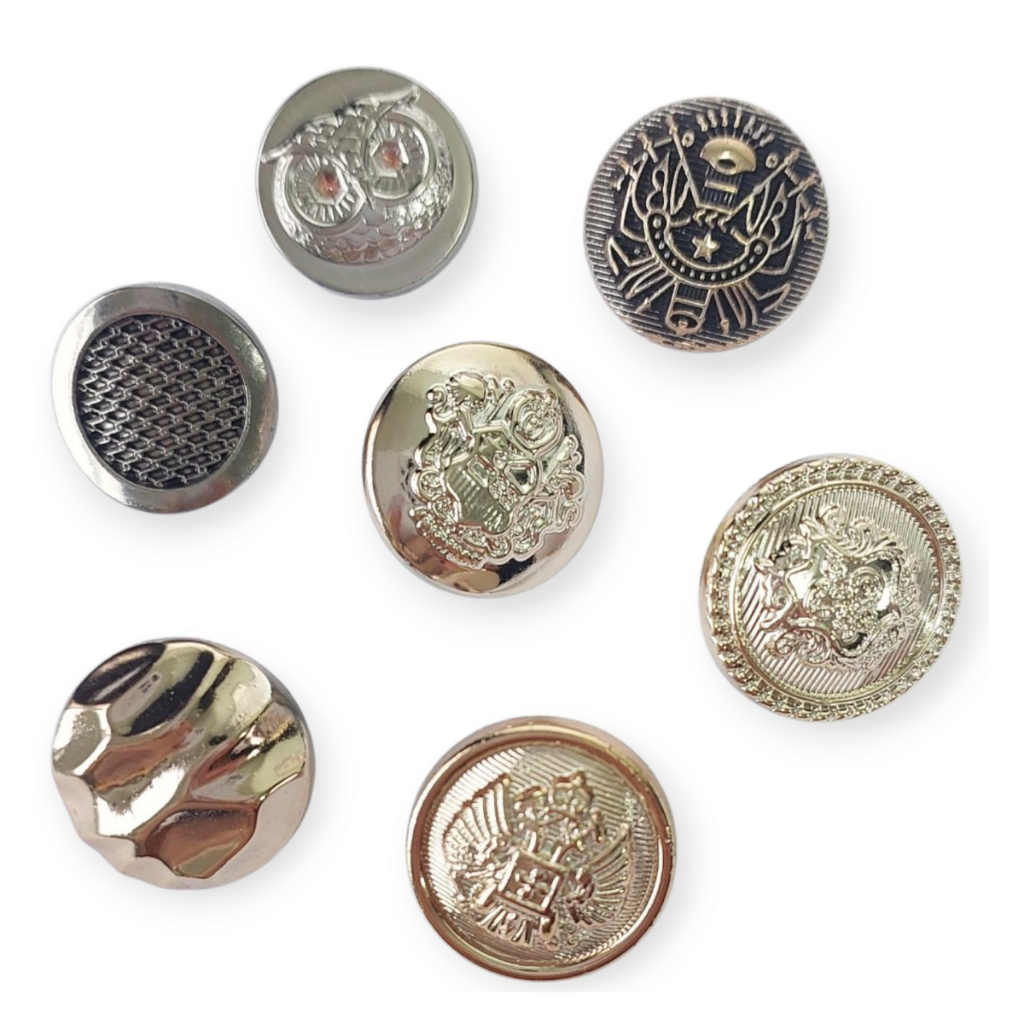 10 peças/lote/ 18mm / 21mm europeu botões de costura retrô para camisa ouro prata moda jaqueta botõe