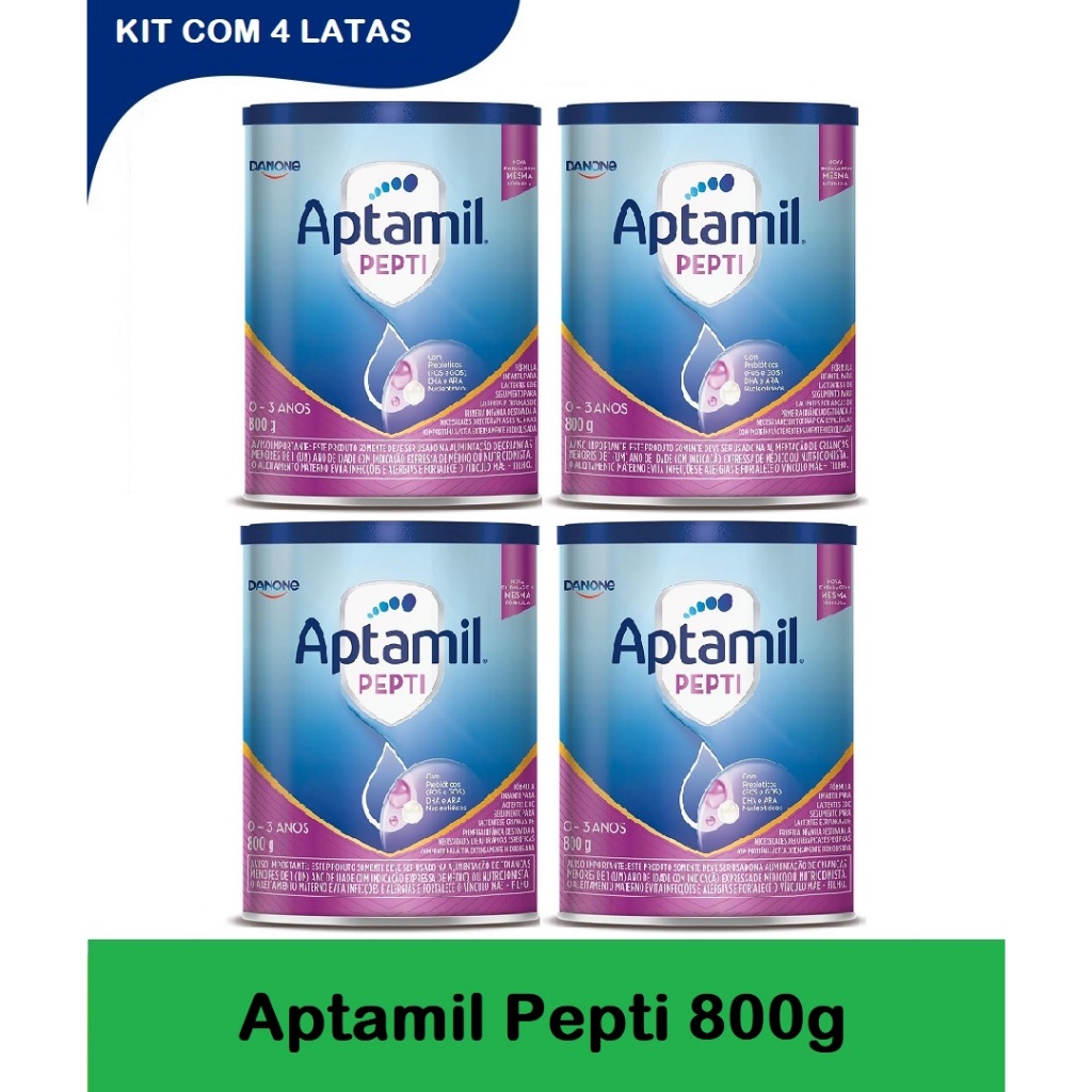 Kit 4 Latas Aptamil Pepti 800gr HMO – 0 a 3 Anos  EQ.1