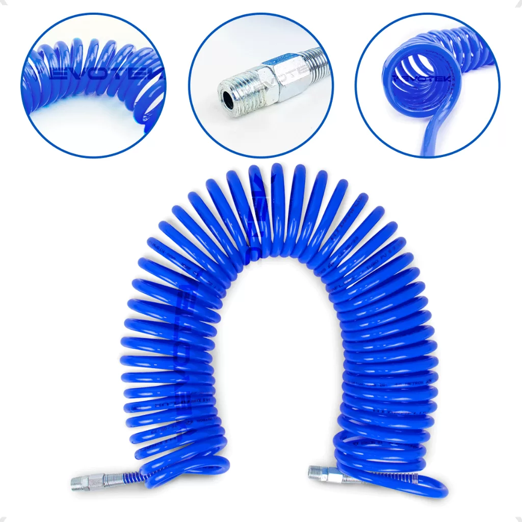 Mangueira Espiral PU 8mm 15 Metros Com Terminal Completa