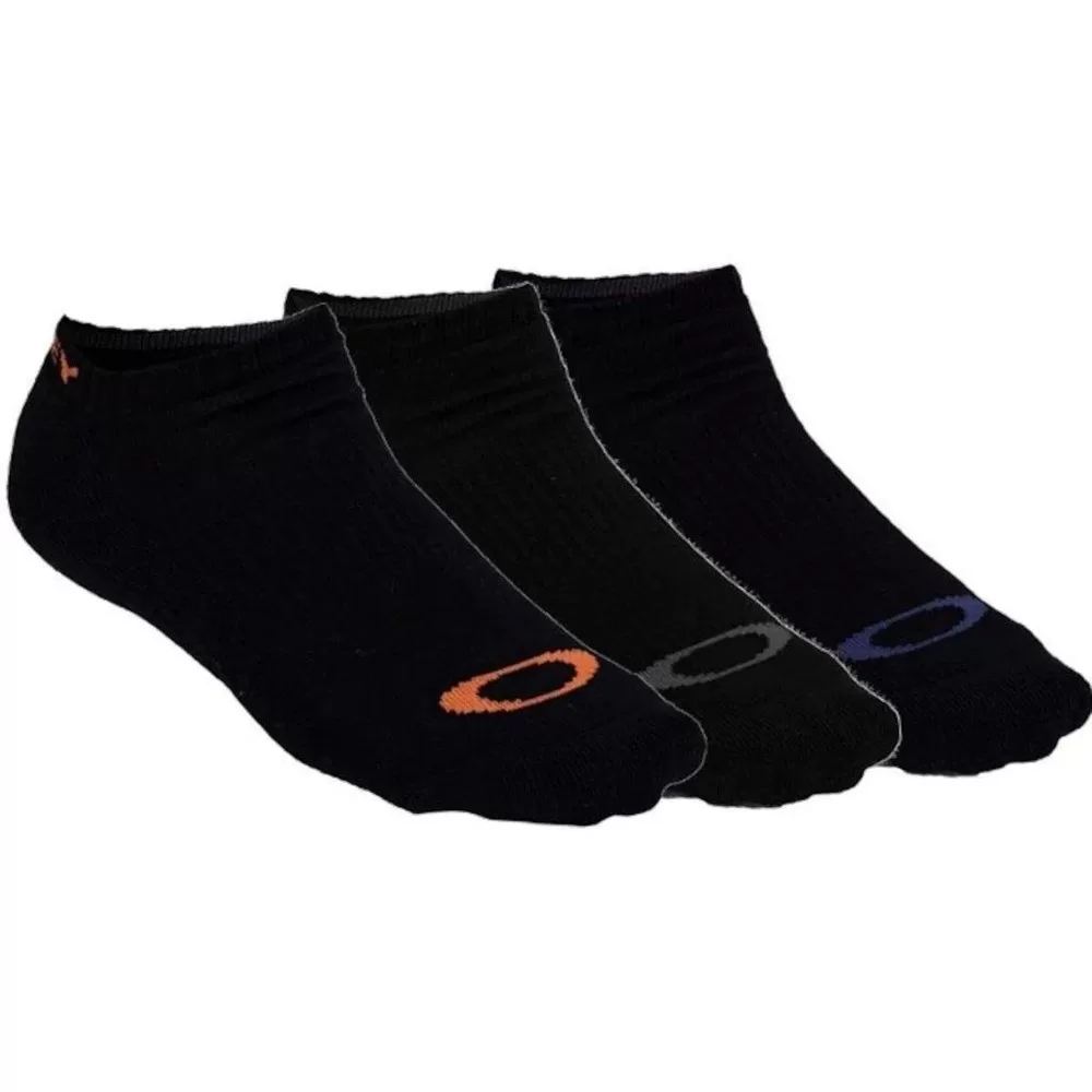 Kit Meia Oakley Bark Low Quarter 3 Masculina – Preto