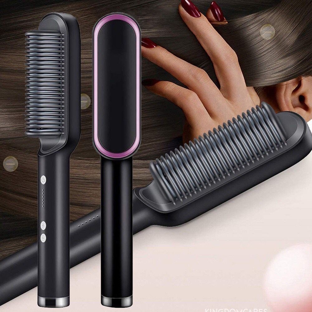 Escova Alisadora 5 em 1 Bivolt | Alisa, Hidrata E Anti-Frizz | Modela E Alinha