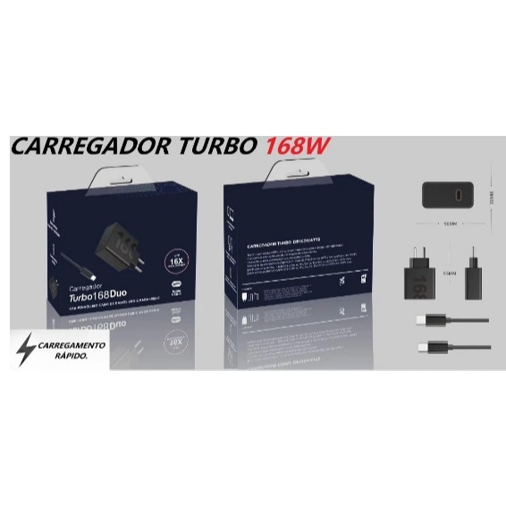 Carregador Turbo 50,68,125,168wt ULTRA Rápido Tip