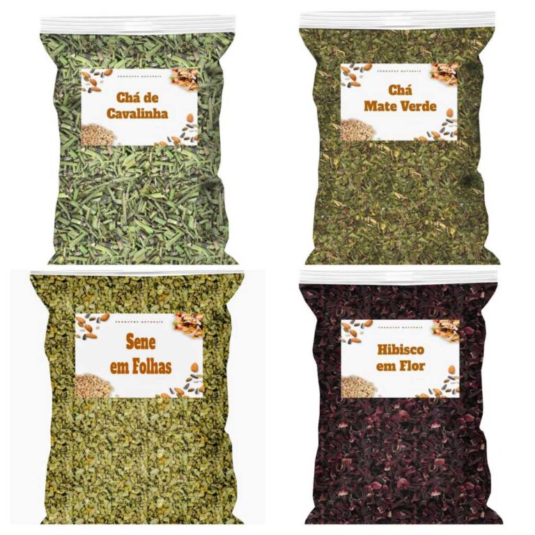 Kit Desinchá: Cavalinha, Cha Verde, Chá de Hibis