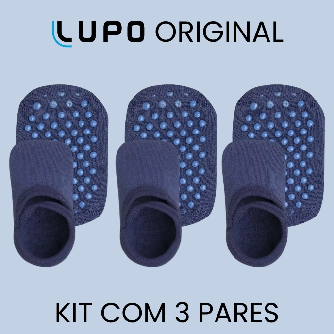 Kit 3 Pares de Meia Infantil Sapatilha Antiderrapa