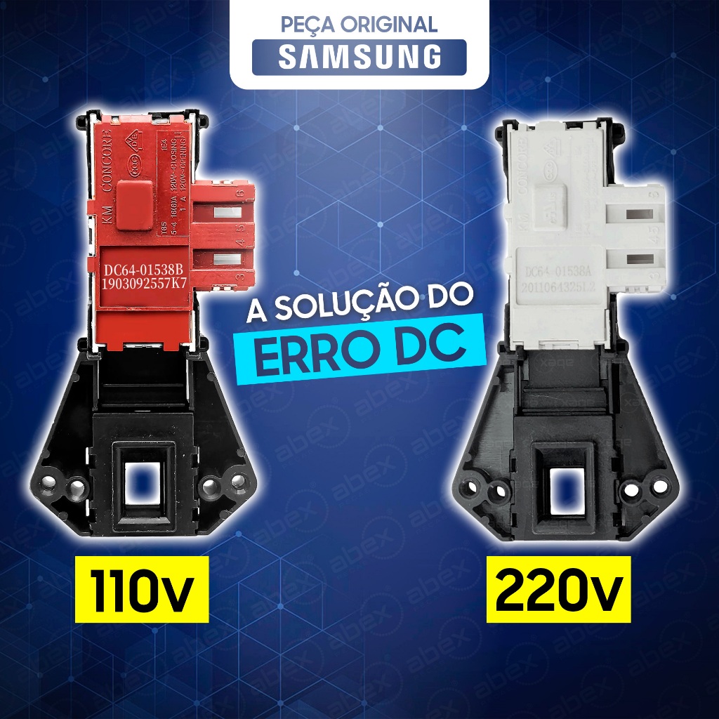 Trava Da Porta Lava E Seca Samsung WD106 WF106 WD856 WD10M WD11M DC64-01538B DC64-01538A Original