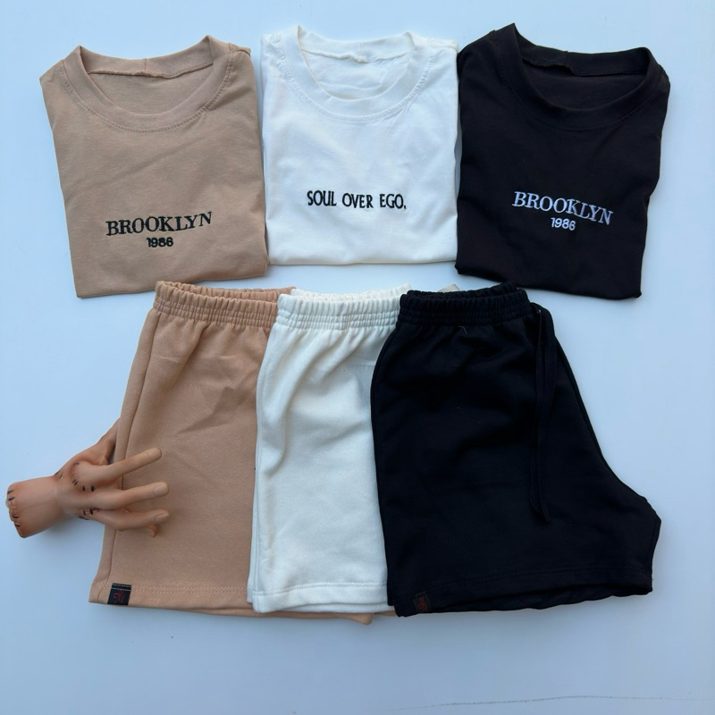 kit 3 conjunto feminino short feminino de moletom cropped basico conjunto para o dia a dia Conjunto