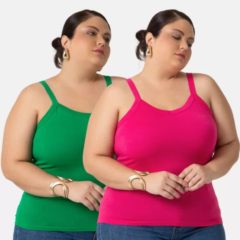 Kit 2 Regatas Feminina Plus Size do P Ao G4 de Vis