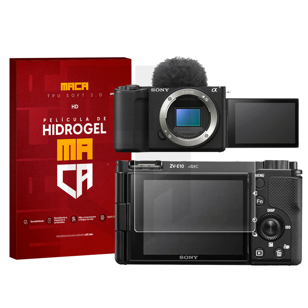 Película de Hidrogel P/ Câmera Sony ZV-E10 Ultra Brilho Gel
