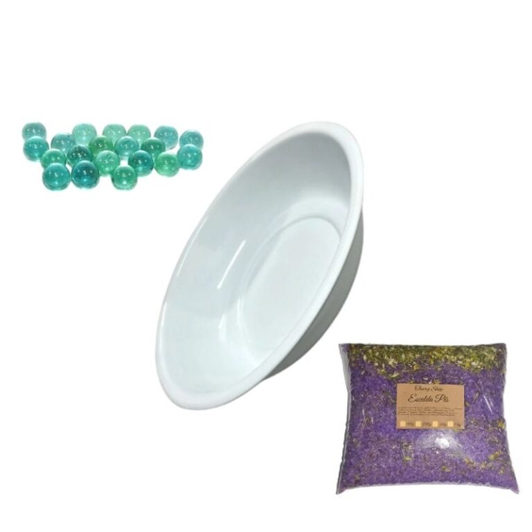 kit Bacia + Escalda 1kg + 10 Bolinhas Massagens