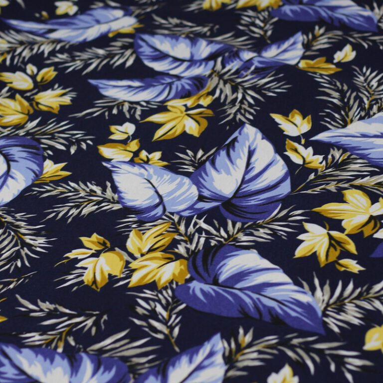 Tecido Estampado Flores azul impermeável   –