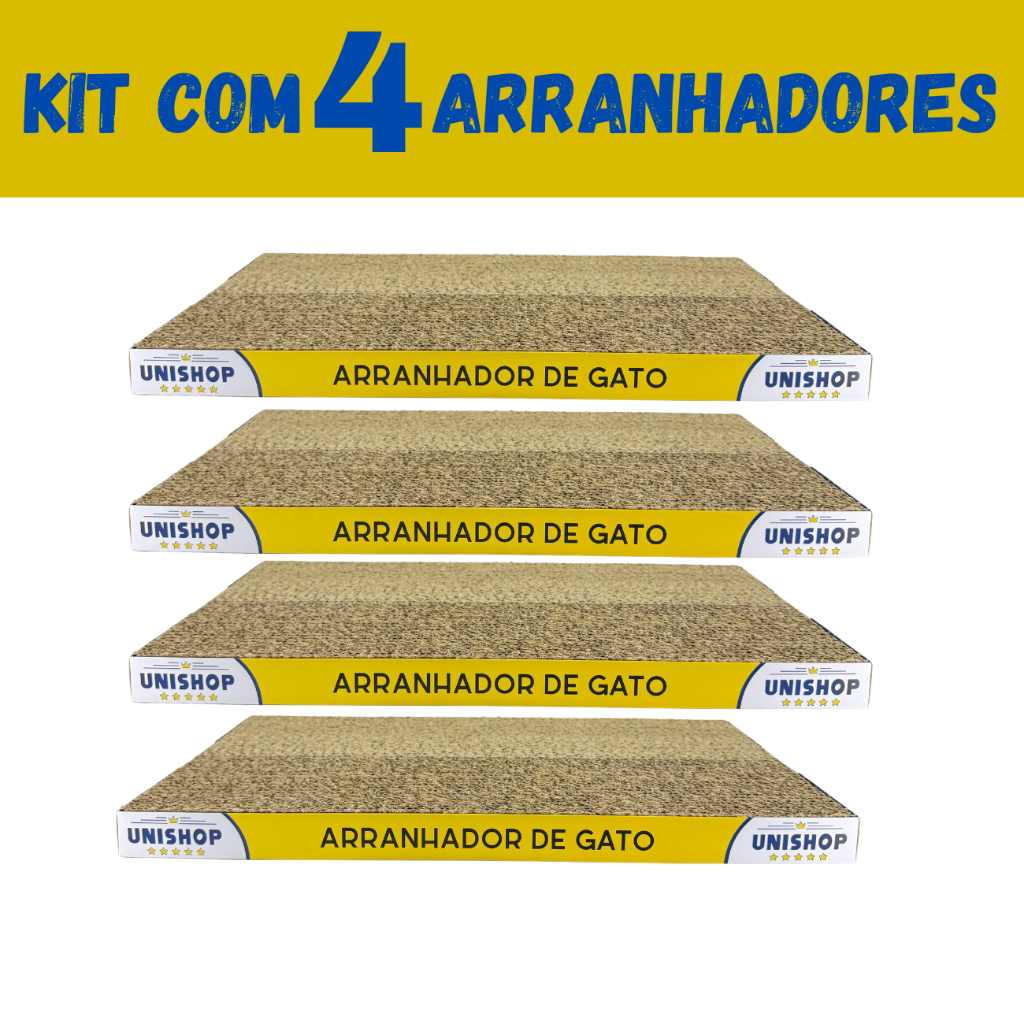 Kit 4 Brinquedo Arranhador Papelão Para Gato Interativo Anti-Stress – Unishop