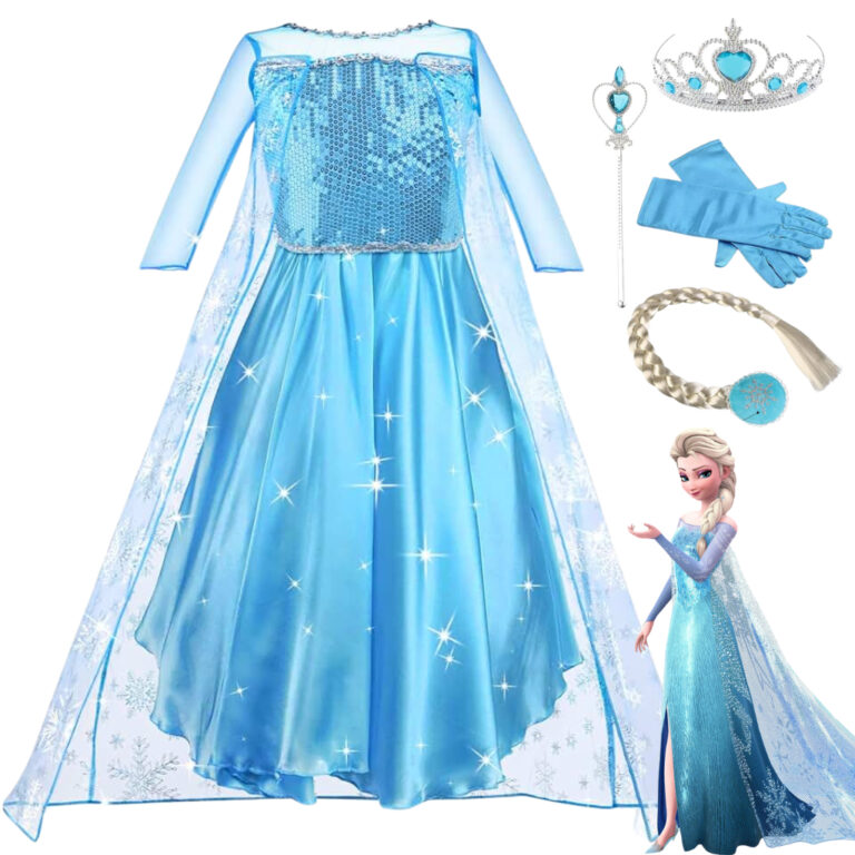 Fantasia Vestido Infantil Elsa Frozen Com Capa E A