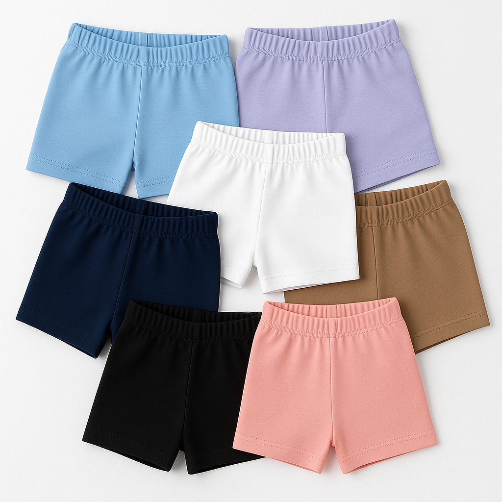 Kit 2 Shorts Curto Cotton Infantil Menina Ideal Para Saias Vestidos Tamanho 1 ao 16