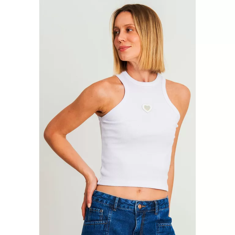 Regata Cropped Feminina Logo Relevo Polo Wear Bran