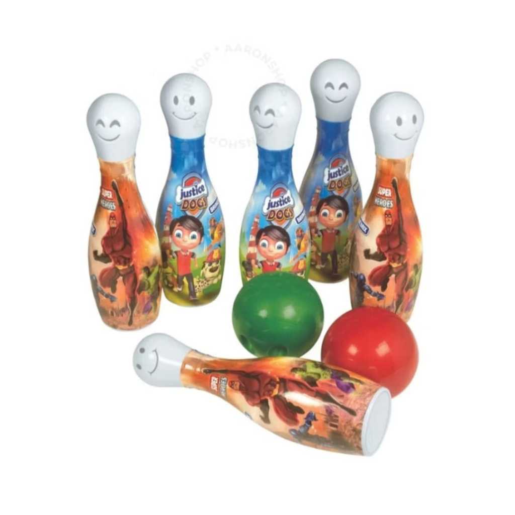 Brinquedo Infantil Boliche Super Heróis 6 Pinos 2 Bolas – Promoção