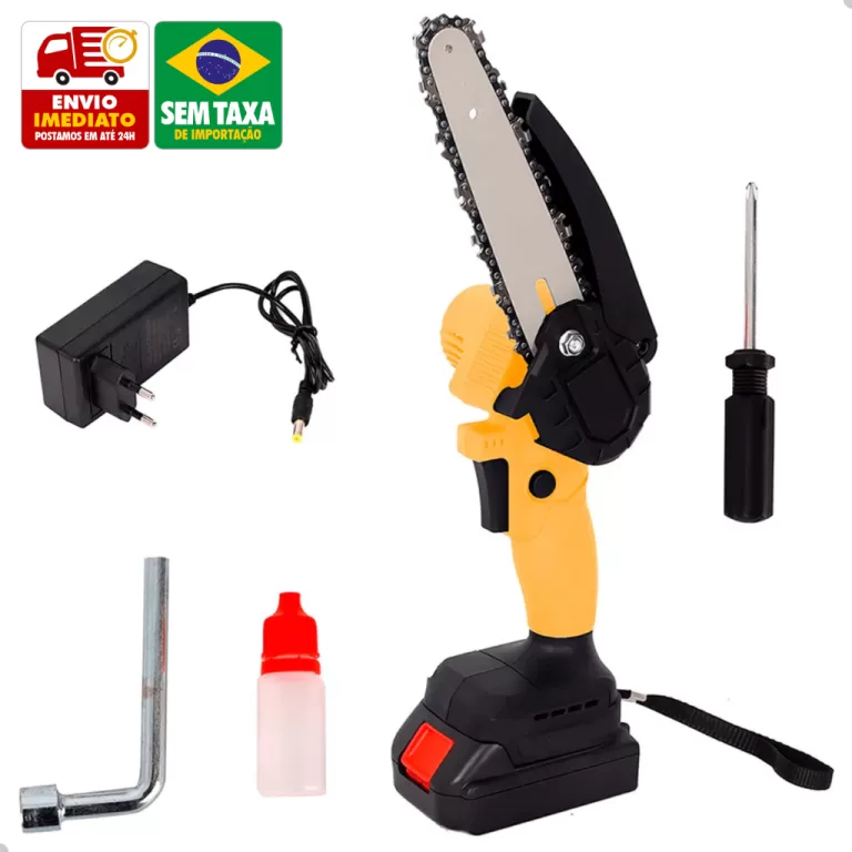 Mini Motoserra Elétrica 6 Polegadas Bateria Recar