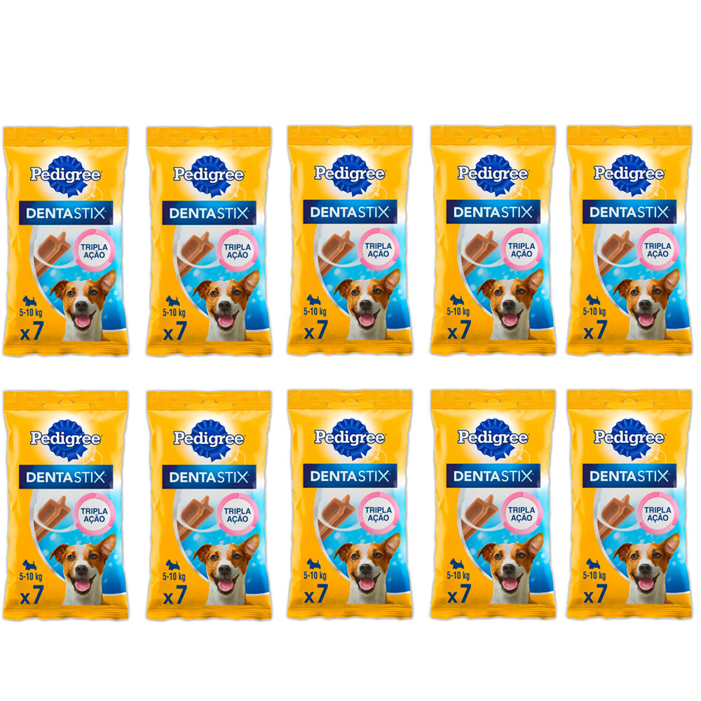 10 Dentastix Pedigree Petiscos Para Cães Raças Pequenas 7un