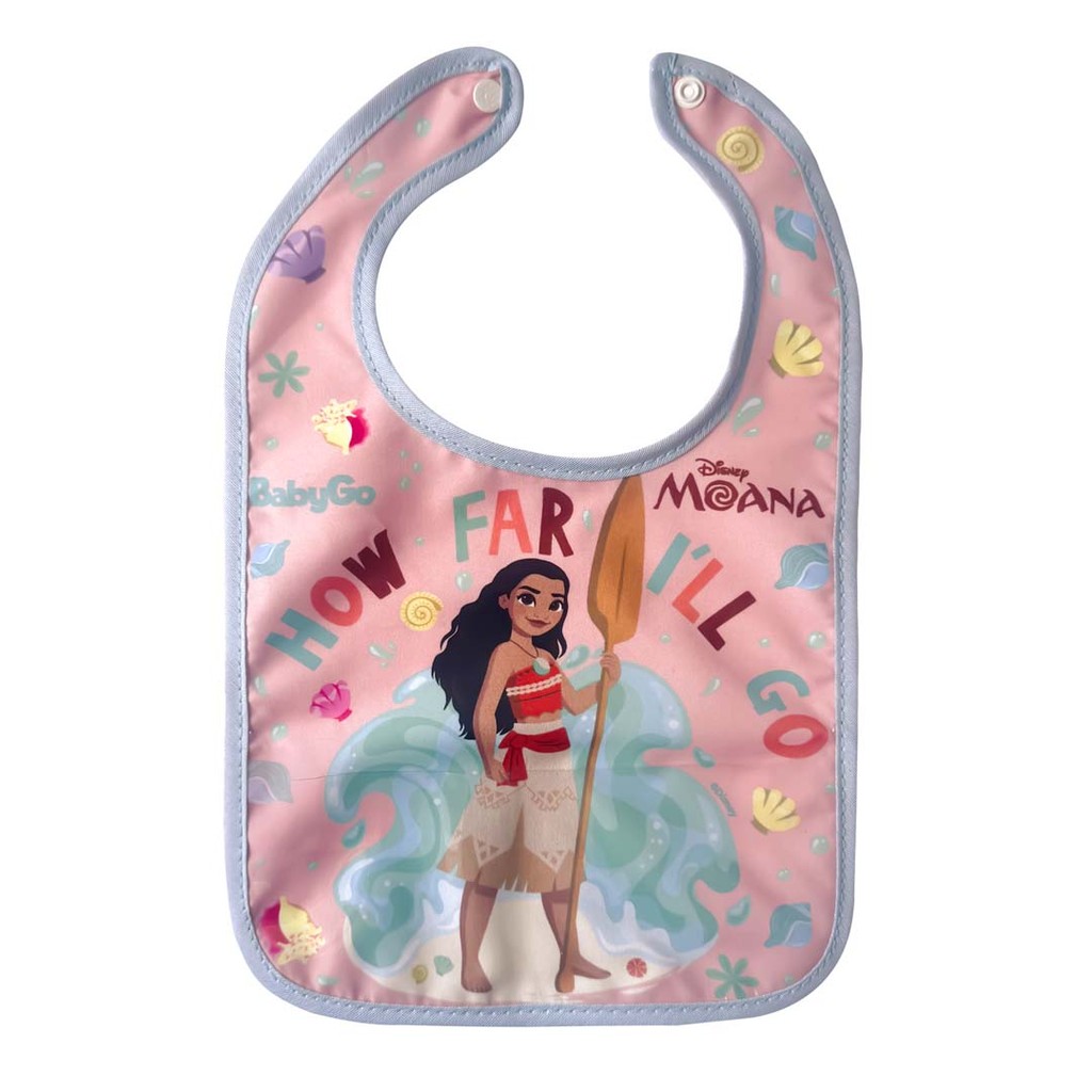 Babador Bebe Infantil Impermeável Multiuso Divertido Moana Princesas Disney BabyGo