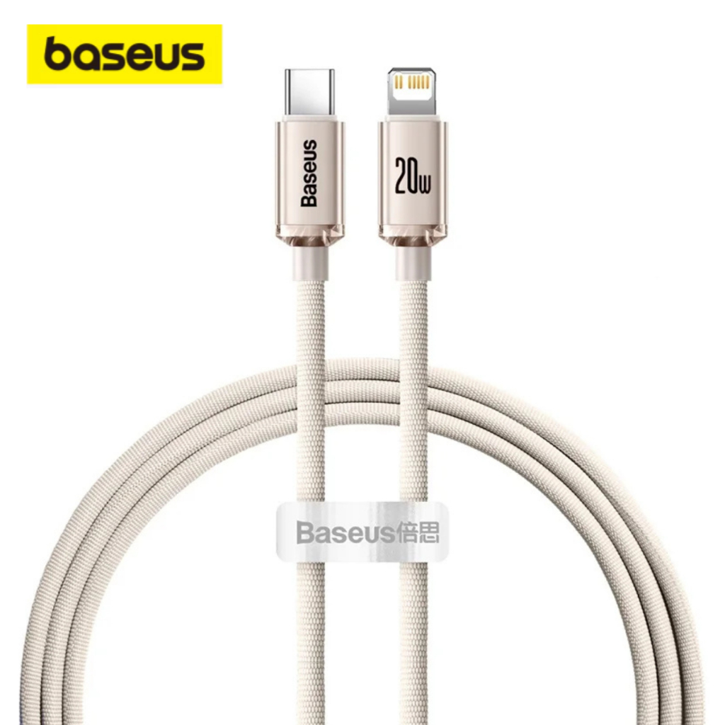Baseus Cabo Turbo 20W Para Iphone Lightning Series Crystal Shine PD 20w 1,2 Metros Rosa Gold