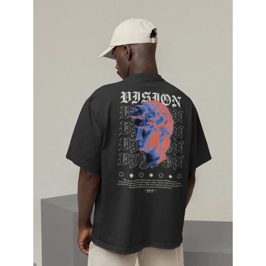 Camiseta Oversize Streetwear Masculino e Feminino 100% Algodão Treino e Dia a Dia Preto e Off Whte E