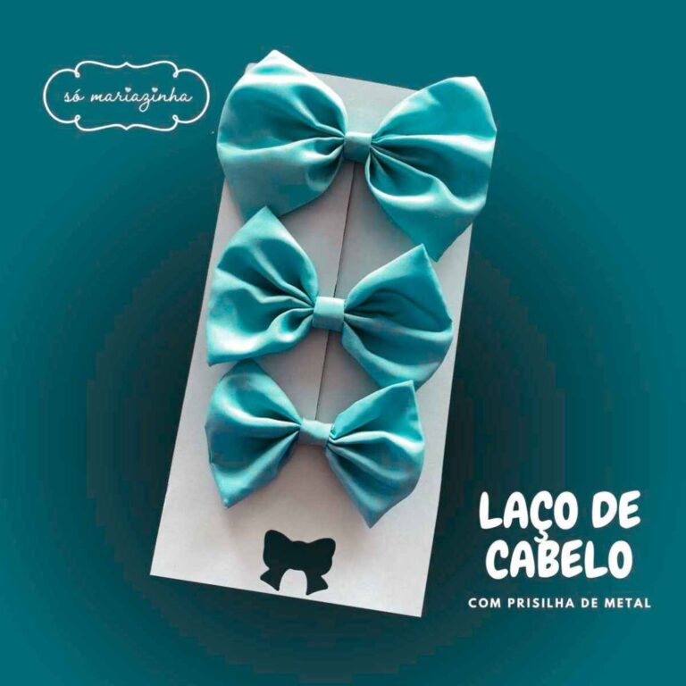 Laço Decorativo de Cabelo Com Trio Grande Medio P