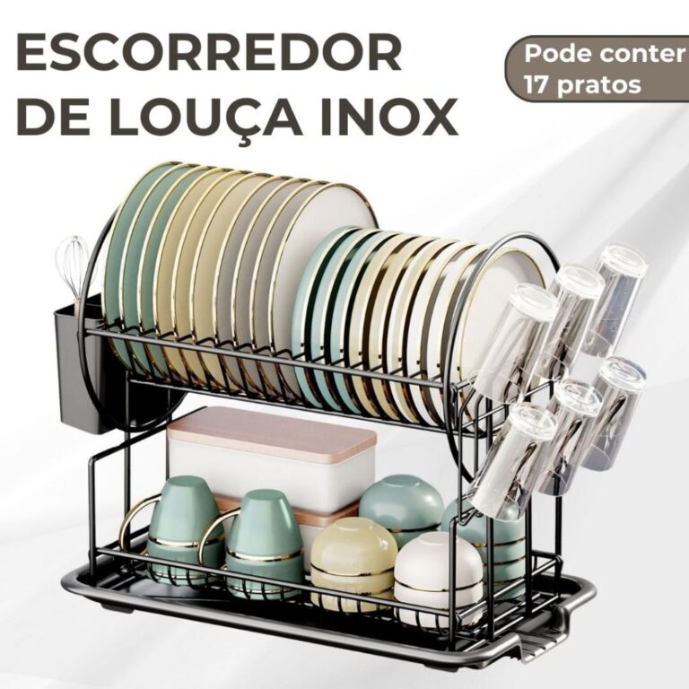 Escorredor De Louça Espessado 17 Pratos Suspensa 