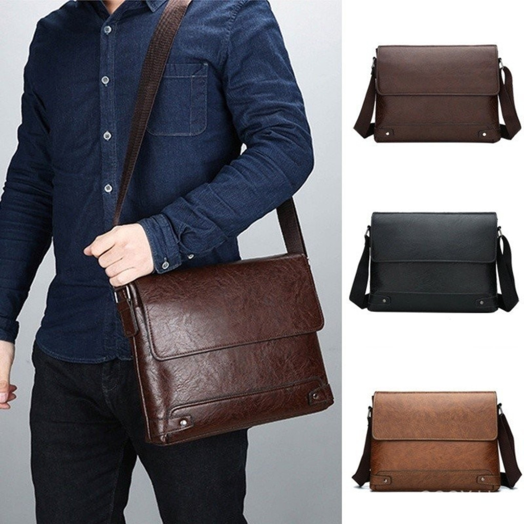 Bolsa Masculina executiva em Couro Macio de Ombro casual
