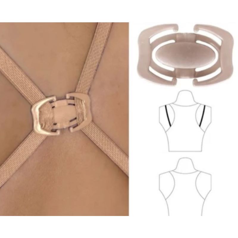 Kit 7 peças Clip para alça de Soutien em formato largo cruza as alças Formato Nadador Multicores