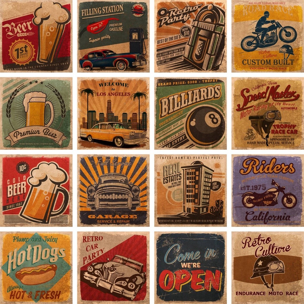 Azulejos Decorativo Vintage Pub Compre 16 Peças e Leve 18 15x15cm
