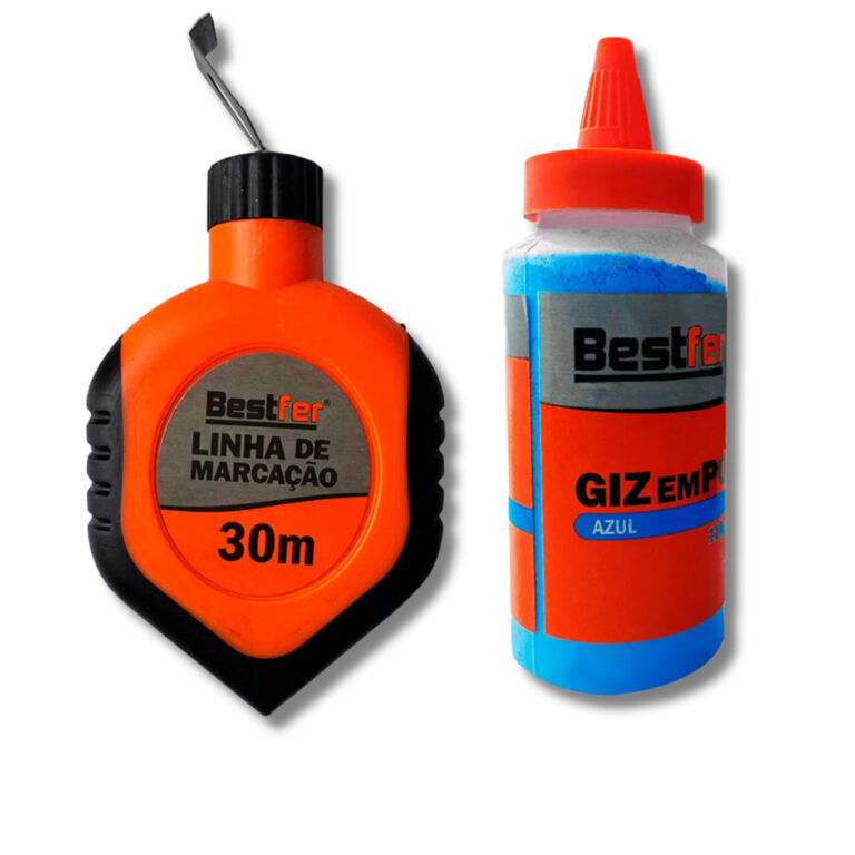 Kit Gesseiro Giz de Linha Azul e 30 Metros Linha d