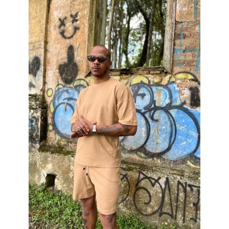 Conjunto Over Bermuda + Camiseta  masculino-Premiu