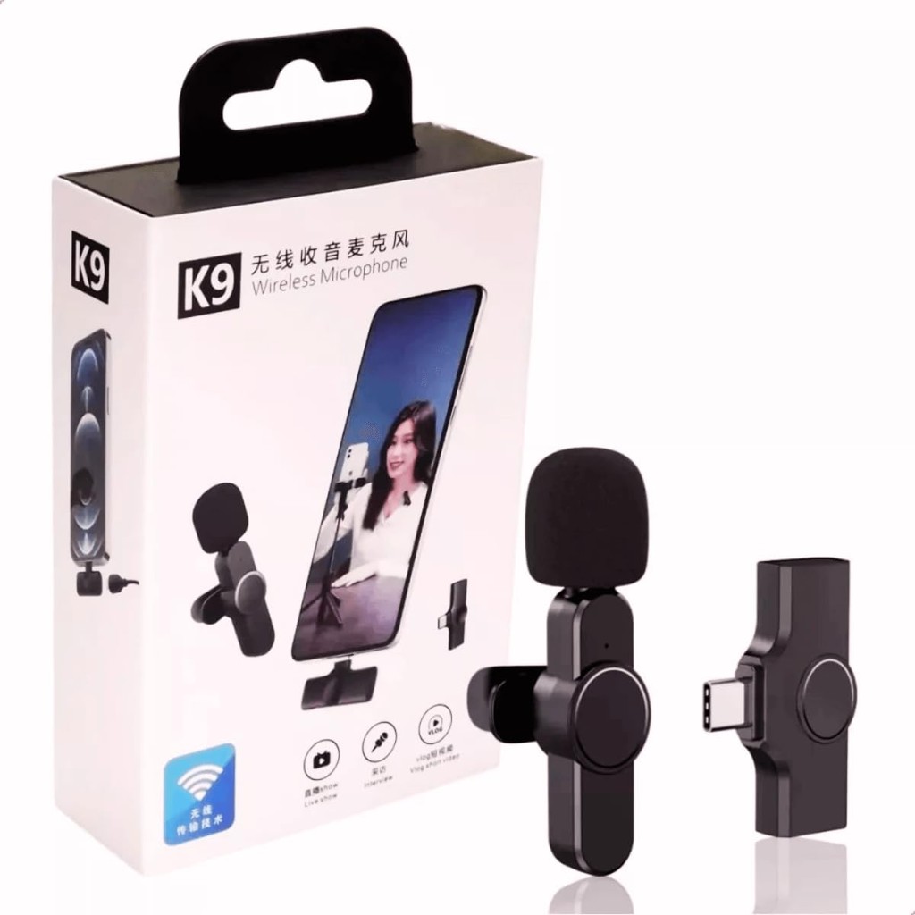 Kit 2 Microfone de Lapela Sem Fio Wireless Um Receptor Profissional Alcance 20 Metros Tipo C Android