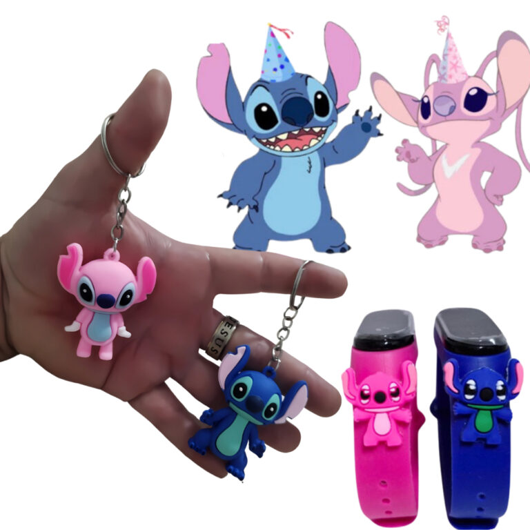 Relógio Infantil Stitch Digita + Chaveiro  Disney